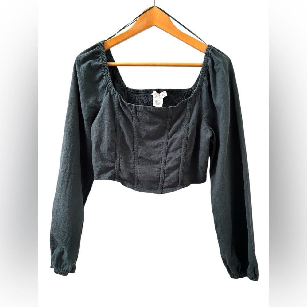 Green Cotton Cropped Top Women’s Large